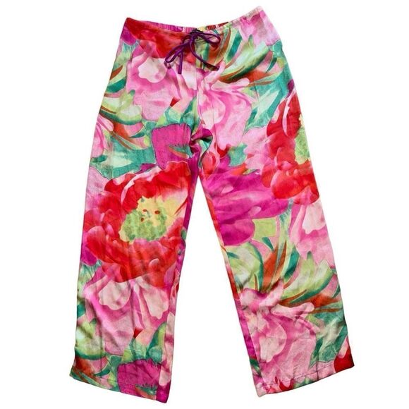 NATORI Botan PJ Bottoms - Floral Multi Color - Size Medium - Picture 1 of 11